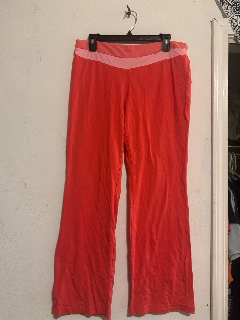 Women's Coral Pink Bootcut Lounge Pants Size L